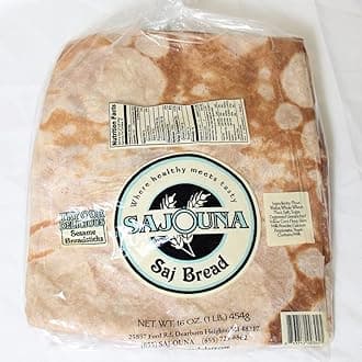 SAJOUNA BAKERY Hand made Saj Bread, Markouk. Pita Bread 16.oz 5pk