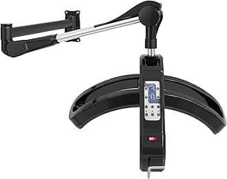 Wall Mount Hooded Hair Dryer for Salon & Home, Professional Hair Color Processor, Temperature & Angle Adjustable, 60-Minute Timing