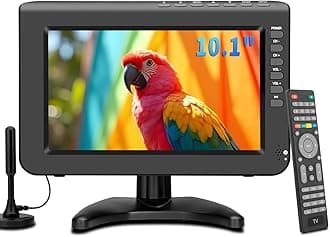 10.1inch Portable TV,720P Screen Small Television with Antenna and Digital ATSC Tuner,HDMI USB Port,12 Volt Charger Cable/AC Power for Caravan and Kitchen