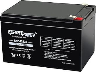 ExpertPower EXP12120 12V 12Ah AGM Battery - Sealed Lead Acid 12V Battery Pack, Rechargeable SLA with F2 Terminals, UPS Replacement, Wheelchair, Mobility Device, 12 Volt 12 Ah / 20HR
