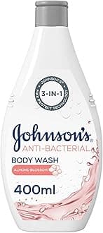 Johnson's Body Wash, Anti-Bacterial, Almond Blossom, 3-in-1 formula that combines max protect germ-removal technology and pure glycerin, 400ml