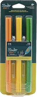 3Doodler Start 3D Printing Filament Refill Blister Pack (75 Strands, Over 360 Feet of Extruded Plastic) - Garden Blend
