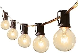 50FT Black Wire : 50Ft G40 Globe String Lights with Bulbs-UL Listd for Indoor/Outdoor Commercial Decor (Black Wire)