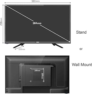RCA iRB22H3C TV 22 Inch (56 cm), Dolby Audio, DVB-C/T2/S2, VGA, HDMI, USB, Digital Audio Out, with Hotel Mode, 230V & 12V Car Adapter, Optional for Caravans, 2023