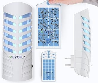 – Fruit Fly Trap Indoor (1 Device + 3 Refills), Gnat Catcher, Plug-In Light Insect Trap for House, Bug Killer