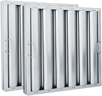 Kleen-Gard Aluminum Commercial Kitchen Hood Filter, Range Hood Baffle Grease Filter for Restaurant Kitchen Exhaust Hoods, 20x20x2 | Actual Size: 19.5 x 19.5 x 1.88 inches | (Pack of 2)