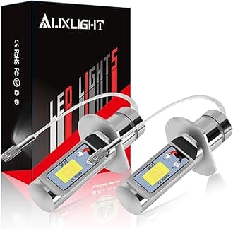 AUXLIGHT H1 LED Fog Light DRL Bulbs, 3000 Lumens Extremely Bright Bulbs Replacement for Cars, Trucks, 6000K Xenon White