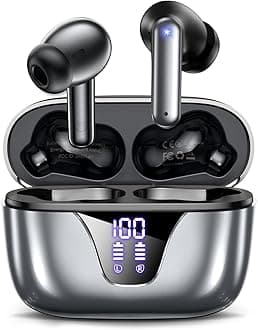 ZIUTY Wireless Earbuds Bluetooth Headphones, 50H Playtime Ear Buds with Mic, LED Digital Display Charging Case, IPX7 Waterproof, Deep Bass Stereo, in-Ear Earphone for iPhone Andriod Phone