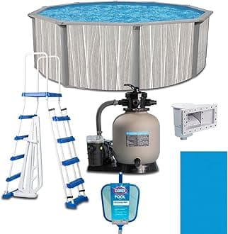 WaterThat Steel Frame Above-Ground Pool Kit, DIY Family Size Backyard Pool with Sand Filter Pump, Ladder, Liner, Skimmer, and Net (Ashland, 21' x 52")