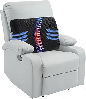 HOMBYS Lumbar Support Pillow for Recliner Chair, Memory Foam Back Support Cushion for Elderly,Extra Large Lumbar Support Pillow,Thick Backrest for Home Reading (Black, 20“x13.5"x5")