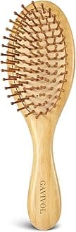 Bamboo Hair Brush for Hair Growth Natural Bamboo Bristle Brush Detangling Wooden for Scalp Massaging Paddle Hair Brushes for Women Men Curly & Beard Styling HairBrush & Slick Back Hair Brush
