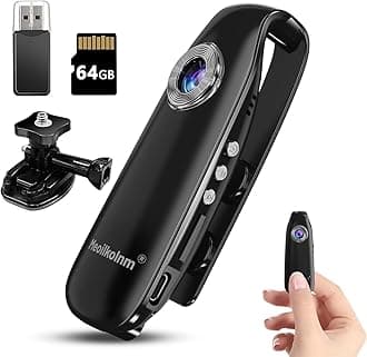 Mini Body Camera with Audio and Video Recording 1080P 64GB Motion Detection Video Recorder Wearable POV Camcorder with Magnetic Pocket Portable DV for Cycling,Pets,Walking,Travaling