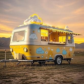 Portable Ice Cream and Beverage Food Truck – Mobile Cart for Summer Events & Street Vending – Eye-Catching Design, Easy Operation