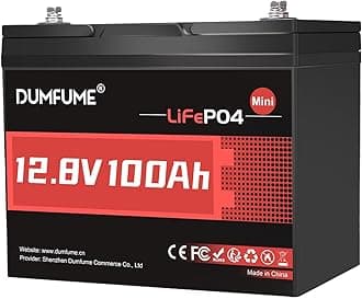 12V 100Ah Mini LiFePO4 Lithium Battery, 100A BMS,1280Wh, 6000+ Cycles BCI Group 24 Lithium Iron Phosphate Battery Perfect for RV, Solar, Off-Grid and Home Energy Storage
