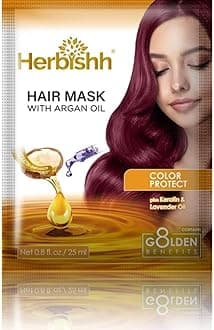 Herbishh Argan Hair Mask-Deep Conditioning & Hydration For Healthier Looking Hair for very Dry, Weak, Stressed Out Hair, No Sulphates, No Parabens (25 g)