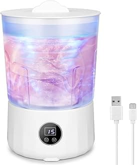 Underwear Washing Machine - Portable Rechargeable Mini Washing Machine w/ 1.5L Isolated Tubs, Bionic Hand-Wash Tech for Travel, Camping, Dorm | 3 Modes, 3000mAh