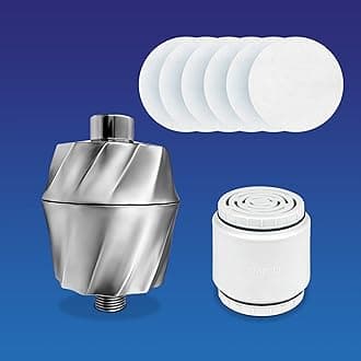 AquaBliss SF400 HD Revitalizing Shower Filter w/an Extra SFC400 Filter Cartridges & 30pc Pack of Sediment Pads (Exclusive Bundle)