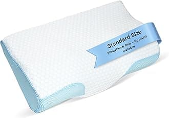 Cooling Pillowcase Optimal Temperature Control for Your Pillow for Perfect Sleep. Quality Material, White/Blue Pillow Case
