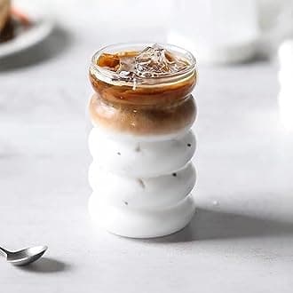 2 Pcs Drinking Glasses with Glass Straws 19.5oz Iced Coffee Glasses Set,Milk Tea Glasses,Fruit Smoothie Glasses,Ideal for Water,Soda,Tea,Gift - with Cleaning Brushe