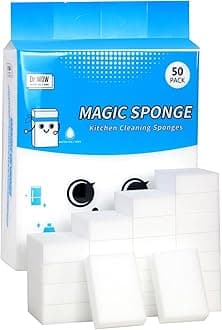 50-Pack Melamine Sponges 1.18in - Kitchen & Bathroom Scrub Pads (Extra-Thick 3.94" L x 2.76" W x 1.18" Th)