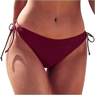 Bikini Bottoms for Women String Bathing Suit Bottom with Moderate Coverage Low Waist Swim Bottom