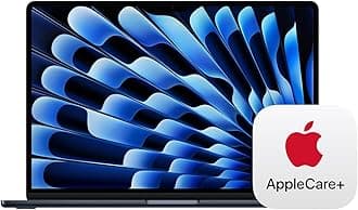 2025 MacBook Air 15-inch Laptop with M4 chip: Built for Apple Intelligence, 15.3-inch Liquid Retina Display, 16GB Unified Memory, 512GB SSD Storage, Touch ID; Midnight with AppleCare+ (3 Years)