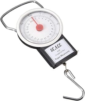 Portable Fish Weighing Scale 22 kg / 50 Ibs Hanging Hook Scale Including 1 m Measure Tape Luggae Weighing Scales by HomeElabador