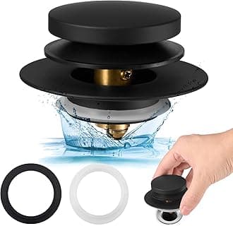 Bathtub Stopper Upgraded Tub Stopper Universal Drain Stopper, Replacing Lift and Turn, Tip Toe or Trip Lever Tub Drains for 1.5"-1.72" Drain Hole - (Black)