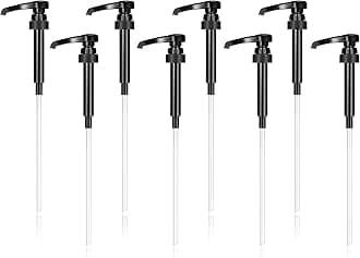 8 Pieces Syrup Pumps, Coffee Syrup Dispenser Pump, Flavor Syrup Pump Fits 750ml Bottles for Coffee Syrups Snow Cones Caramel Flavorings Bottle (Black)