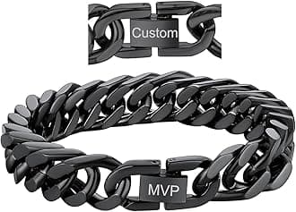 Stainless Steel Cuban Link Bracelet, 8mm/12mm/17mm Width, 7.5"/8.3"/9", 18K Gold Plated Chain Wrist Bracelets for Men Women, Send Gift Box