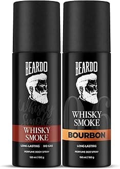 Whisky Smoke & Bourbon Perfume Body Spray (Set of 2) Spicy, Woody Oudh Deo for Men Long Lasting |Date night Deodorant for Men | Fresh Scent | Valentines day gift for husband | Gift for
