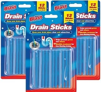 Commercial Strength Drain Sticks, Pack of 36, Enzyme Drain Cleaner for Sinks, Basins, Bathtubs. Powerful Enzymatic Cleaner Prevents Blockages and Bad Odour | Perfect for Grease, Fat, Food Residue.