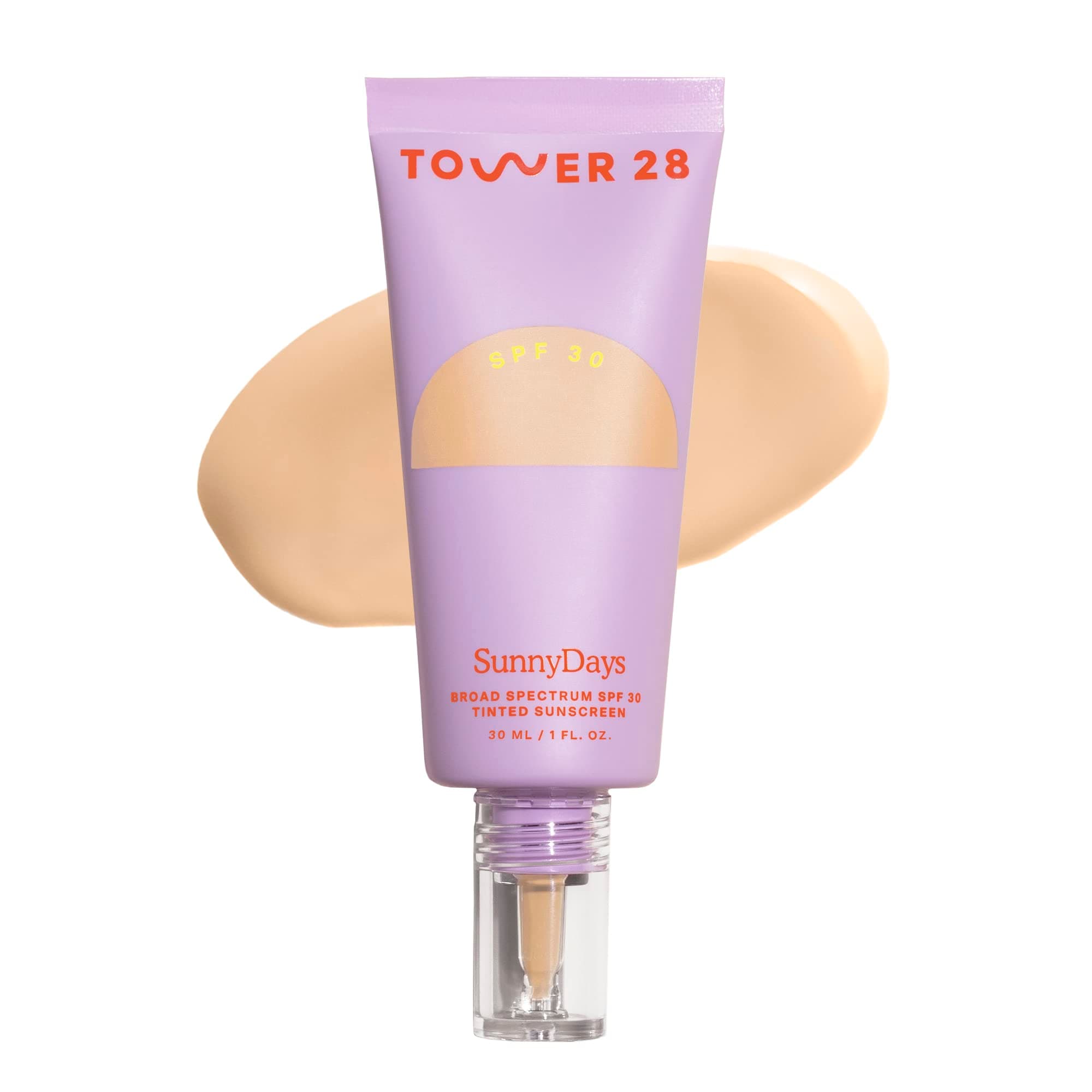 Tower 28 SunnyDays SPF 30 Tinted Moisturizer - 2-in-1 Buildable Coverage Foundation + Mineral Sunscreen for Face - Zinc Oxide, Aloe & Prickly Pear for Sensitive Skin - 15/Light Warm (1 oz)