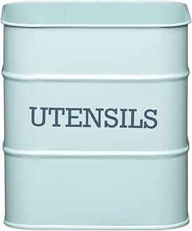 Vintage Blue: KitchenCraft Living Nostalgia Metal Kitchen Utensil Holder, 15 x 16 cm - Vintage Blue