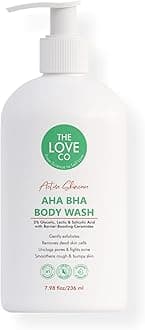 AHA BHA Body Wash 236ml | 5% Glycolic, Lactic & Salicylic Acid | Gently Exfoliates, Fights Acne & Unclogs Pores | With Barrier-Boosting Ceramides | Sulphate-Free | Unisex
