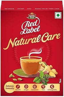Brooke Bond Red Label Natural Care Tea, with 5 Ayurvedic Ingredients, black tea, 250 gram, ginger
