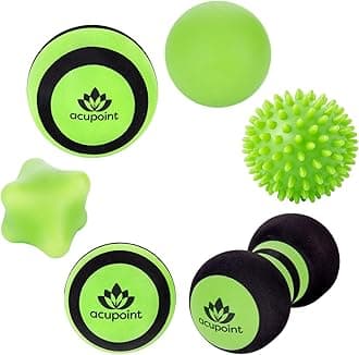 Acupoint Massage Ball Set 6 Physical Therapy Balls for Post Workout Deep Tissue Trigger Point Myofascial Release Lacrosse Ball Peanut Ball Spiky Ball Hand Therapy Ball Lg & Sm Foam Balls