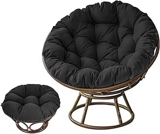 Large Round Papasan Chair Cushion, Thick Outdoor Rocking Chair Cushion, Rattan Hanging Basket Cushion, Egg Nest Replacement Pad(Black,100 * 100cm)