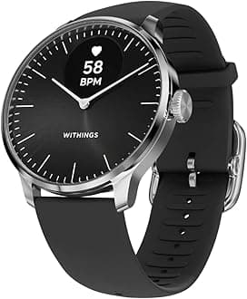 ScanWatch Light - Hybrid Smartwatch, 24/7 Heart Monitoring, Activity Tracking, Cycle Tracking, Sleep Monitoring, Connected GPS, 30-Day Battery Life, Android & Apple Compatible (Black)