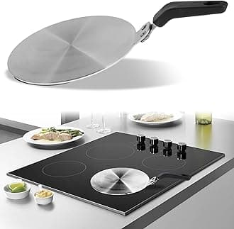 Induction Hob Converter Plate,Heat Diffuser Plate Stainless Steel,13cm/20cm Stovetop Heat Diffuser Cooktop Heat Diffuser Cooking Induction Adapter for Moka Pot,Coffee Cookware(20cm)