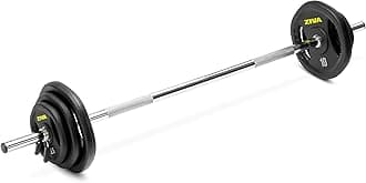 ZIVA RPU Adjustable Studio Barbell Weight Set - 6 RPU Weight Plates, Knurled Chrome Bar (1.18"D), 2 x Collars | 1-Piece or 2-Piece Bar Avail | 40 pounds | Bar Fits 1.25" Plates Only |
