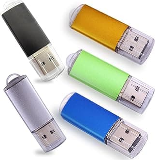 1GB 5PCS USB Flash Drives 2.0 Metal Key Memory Thumb Pendrives Stick Mixture Colors