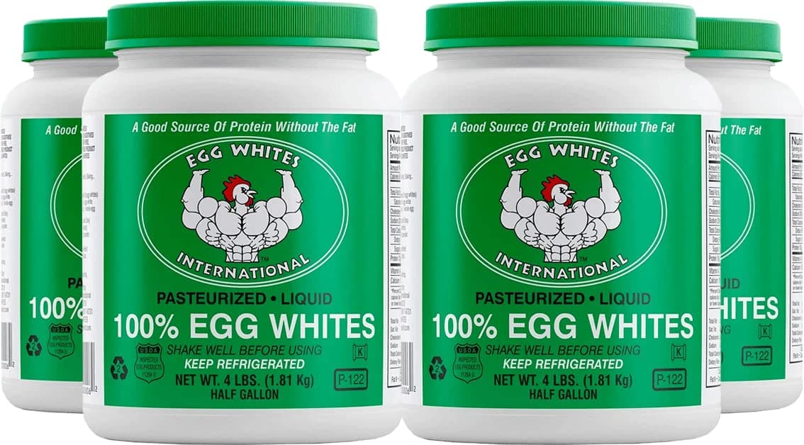 Egg Whites International 100% Pure Liquid Egg White Protein Designed to Drink. Now 100% CAGE Free (4 Half Gallons)