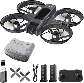 Drone with VR Headset, First-Person View, 1080P Camera for Beginners FPV Quadcopter, 360° Flip, Brushless Motor, Optical Flow Hovering, Speed Control, Propeller Guards, One-Key Takeoff/Landing, Night Lights