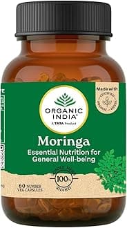 - A TATA Product - Organic India Moringa Capsules - 60 Veg Caps, Essential Nutrition Superfood, Helps Naturally Boost Energy Level, Improves Stamina, Rich In Vitamins & Minerals, GMP & NPOP Certified Organic
