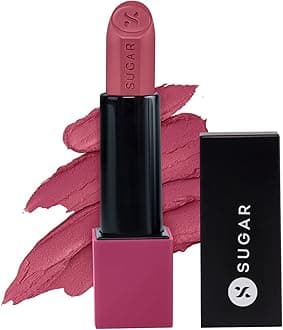 Glide Peptide Serum Lipstick with Hyaluronic Acid & Vitamin E | Velvet Matte Finish | Long Lasting & Pigmented | 1 Swipe Full Coverage | 4.2gm - 05 Parisian Pink