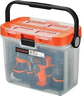 BLACK+DECKER 20V MAX Drill with Home Tool Kit, 64-Piece (BCKSB62C1)