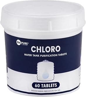 Bepure Chloro 1000 | Water Purification Chlorine Tablets For Tank Pack Of 60 Eliminates Bacteria, Algae And Odor From 60000 Litres