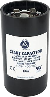 Appli Parts Motor Start Capacitor 400-480 Mfd (microfarads) uF 250 VAC Universal fit for Electric Motor Applications 1-3/4 in Diameter 4-3/8 in Height CON-400-250