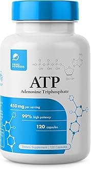 Prime PowdersATP Capsules - 120 Capsules - Adenosine Triphosphate Disodium - 400mg per Serving - Boost Energy Endurance Stamina
